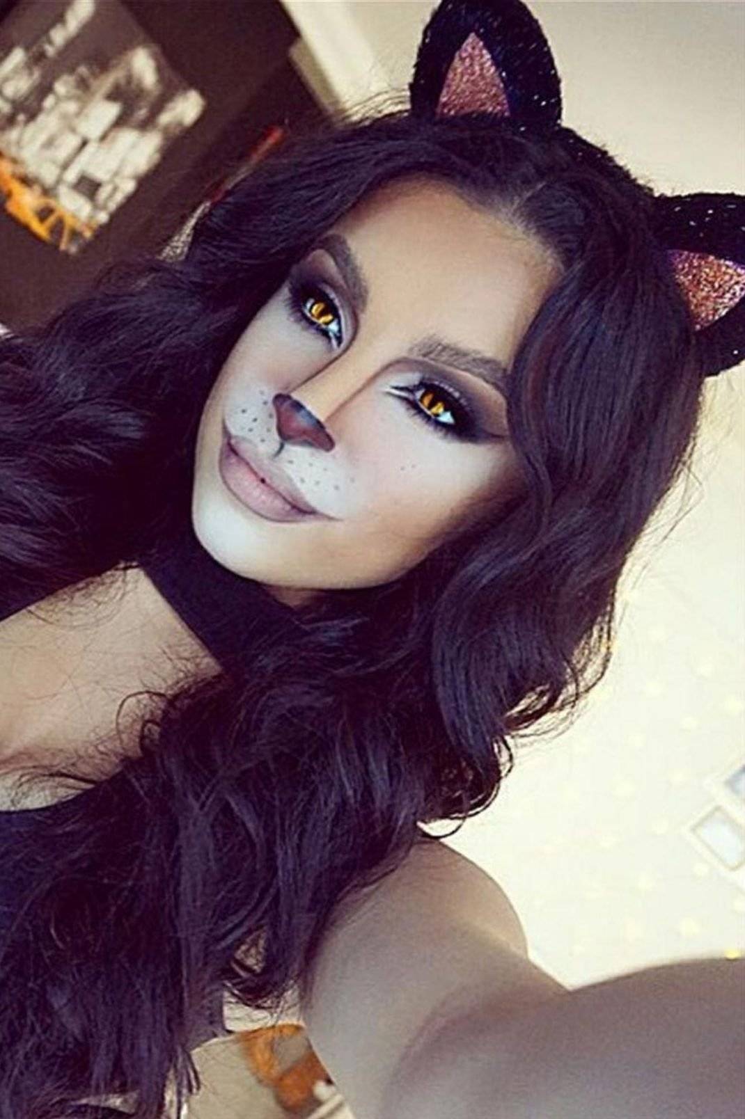 Простой макияж на хэллоуин кошка