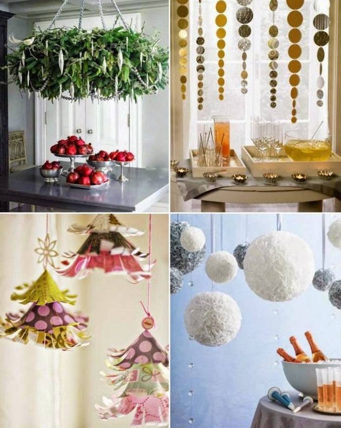 Новогоднее украшение интерьера: 7 идей для поделок своими руками в 2020-ом, объемные бумажные звёзды, венки, бусы и цветы, декор из шишек, аксессуары из пенопласта
