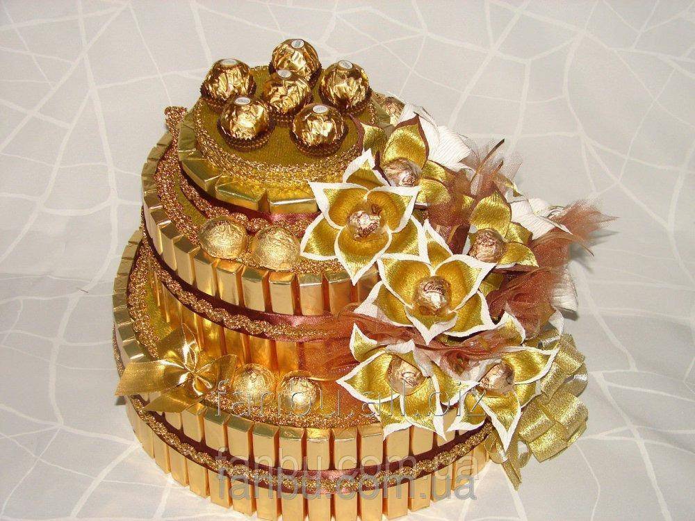 Как сделать торт из конфет своими руками — оригинальный подарок для любого праздника