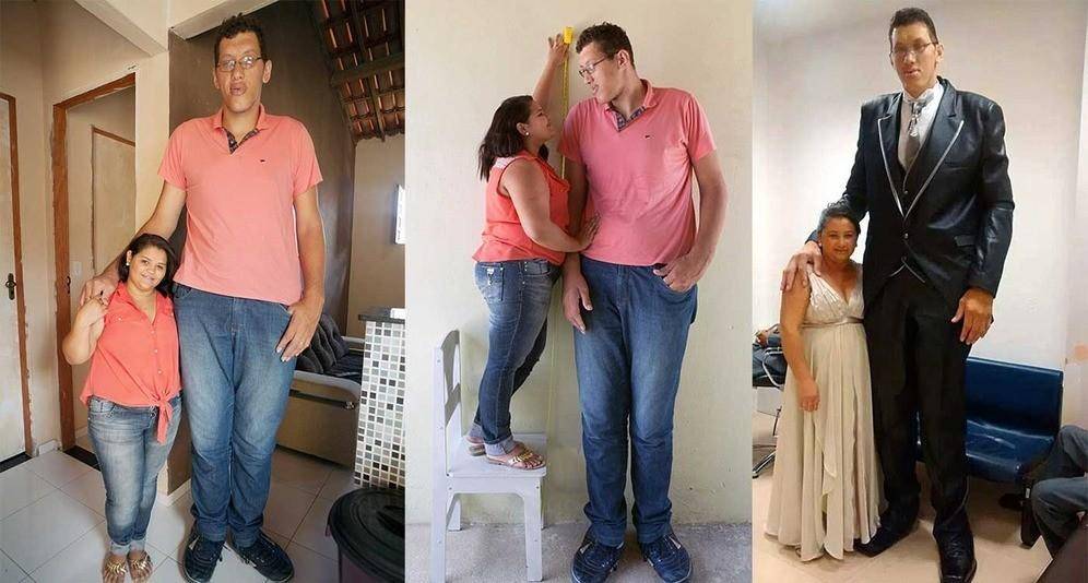 Большие мужчины имеют маленьких женщин. Джолисон Фернандес. Джолисон Фернандес да Силва рост. Человек ростом 150 см. Самый высокий парень.