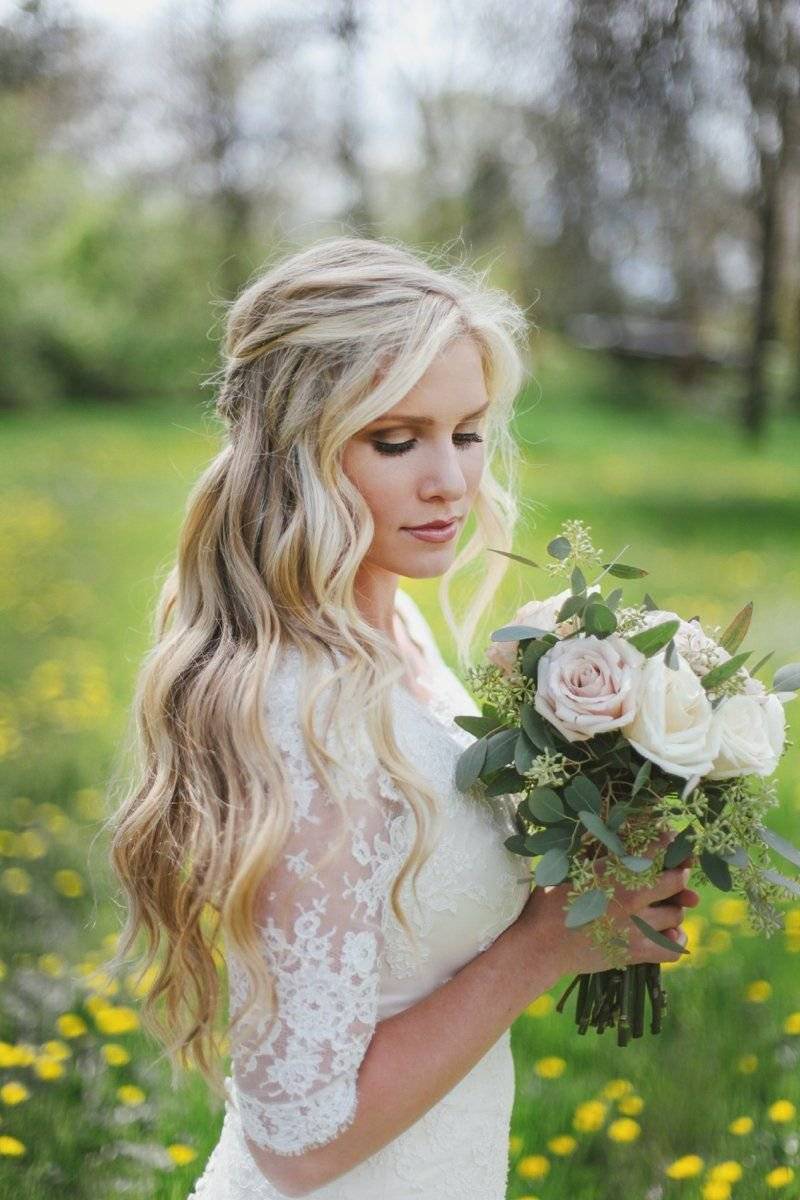Свадебная прическа с распущенными волосами — элегантная простота
