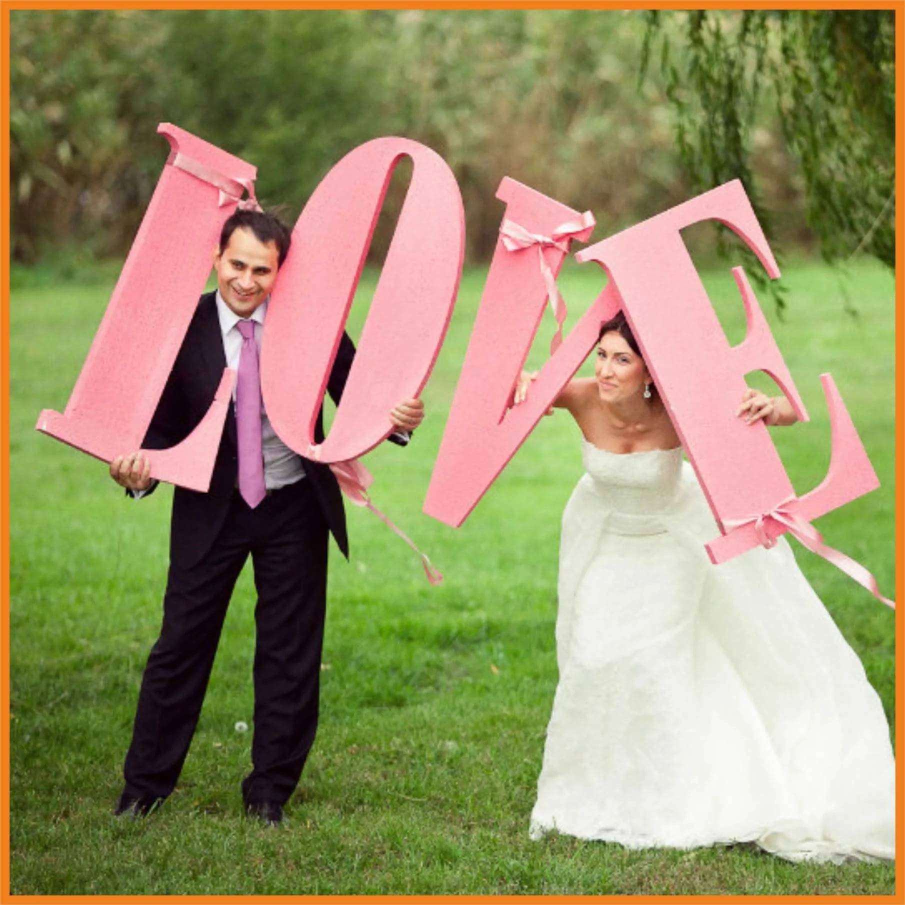 Объемные буквы своими руками — яркие акценты свадебной фотосессии