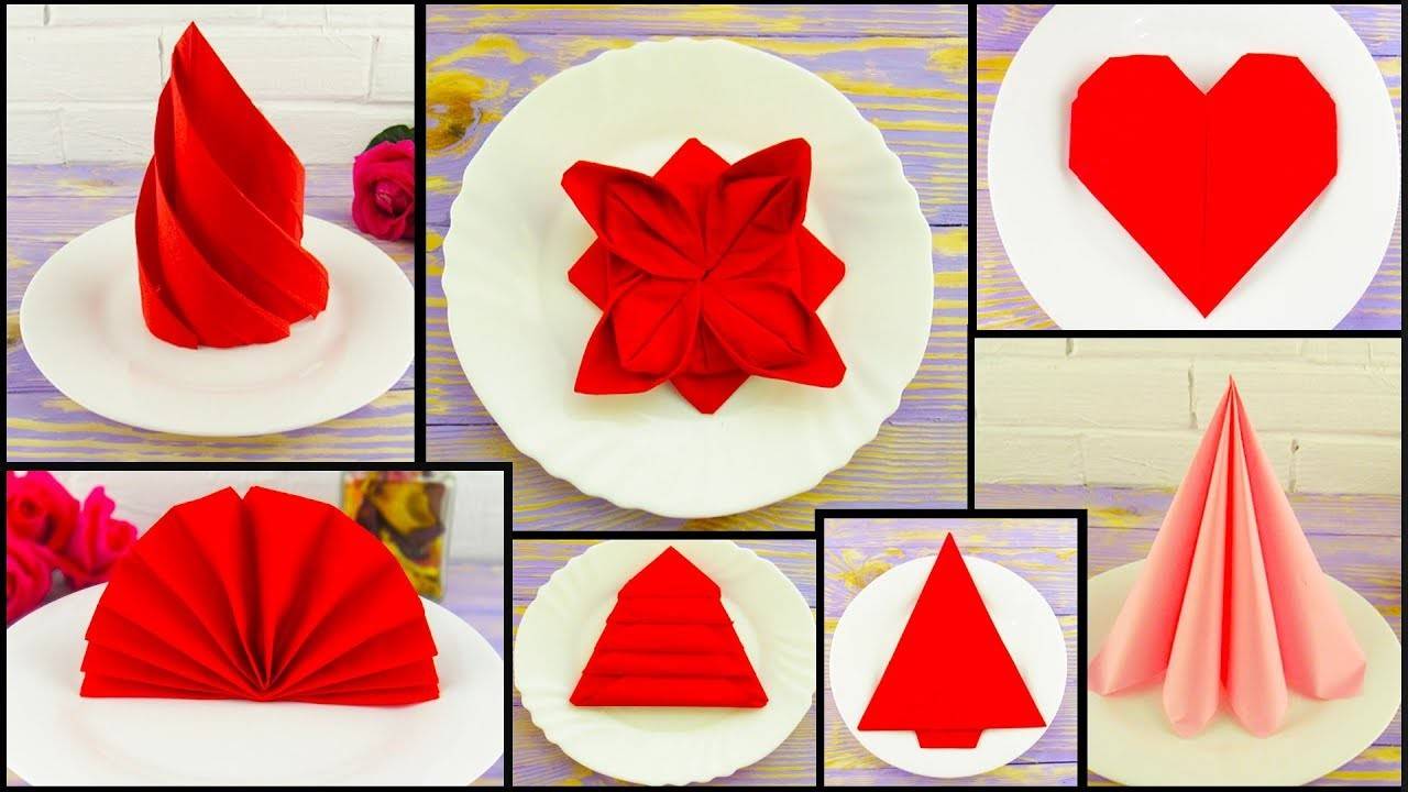 Оригами из салфеток для украшения праздничного стола