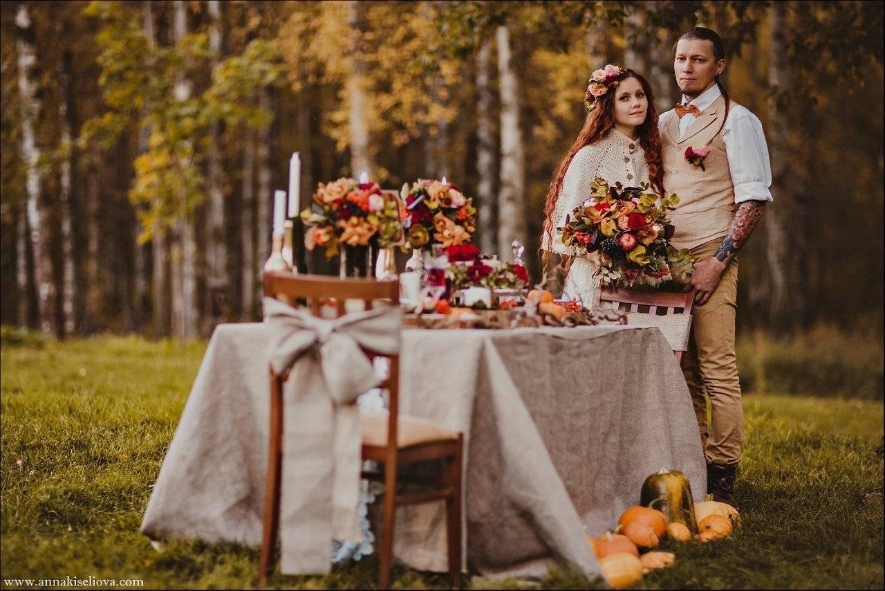 Свадьба осенью: оформляем банкетную площадку