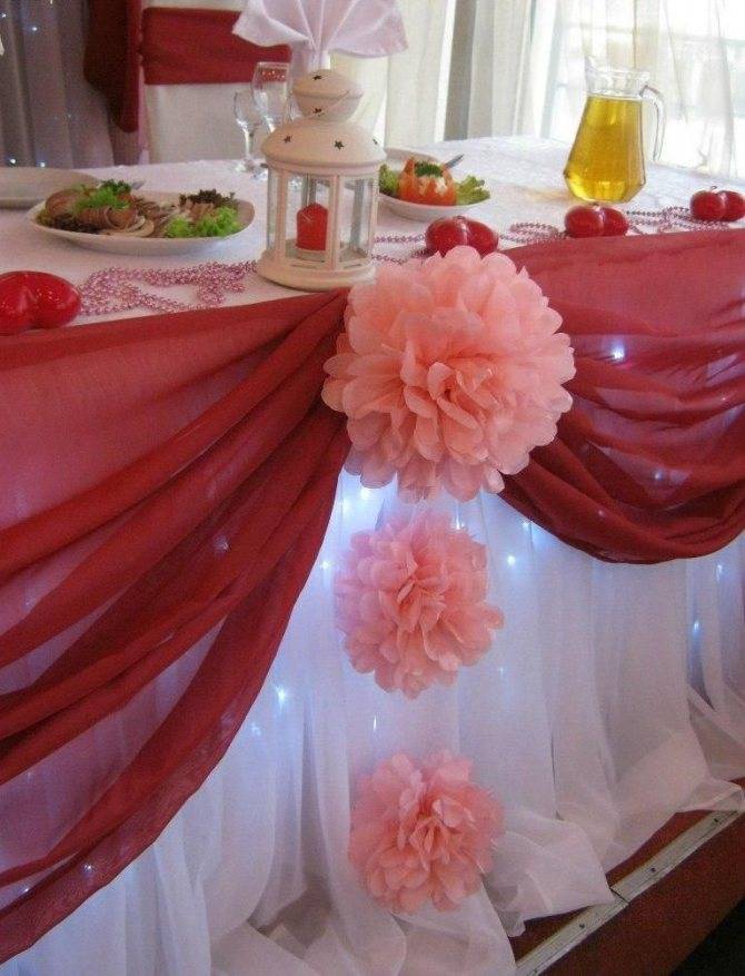 Оформление свадебного зала своими руками — множество идей