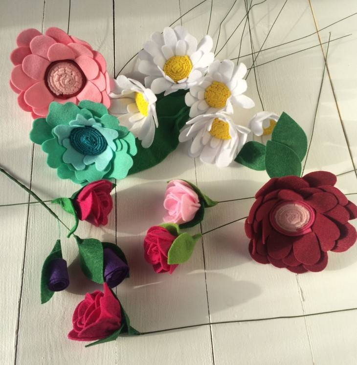 Цветы из фетра — удовольствие творить и дарить