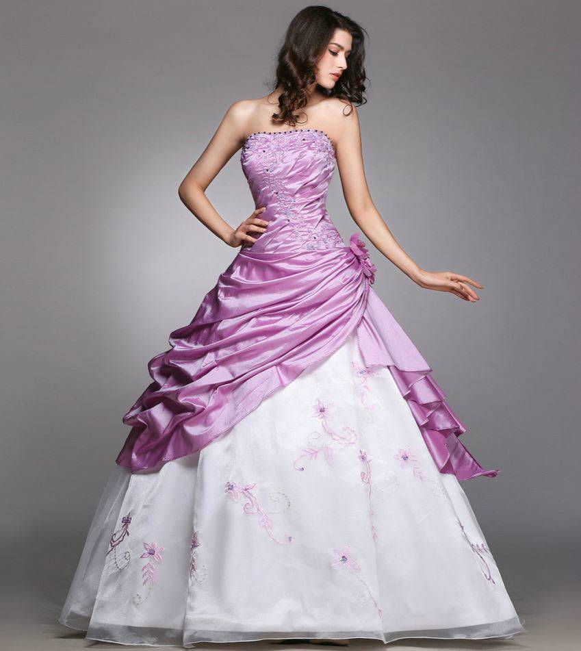 Цветные свадебные платья — оригинально и стильно