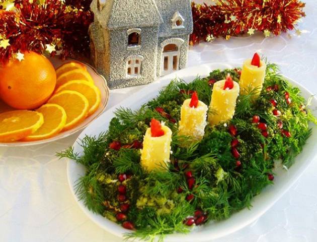Какое украшение салатов на Новый год  выбрать и от чего это будет зависеть