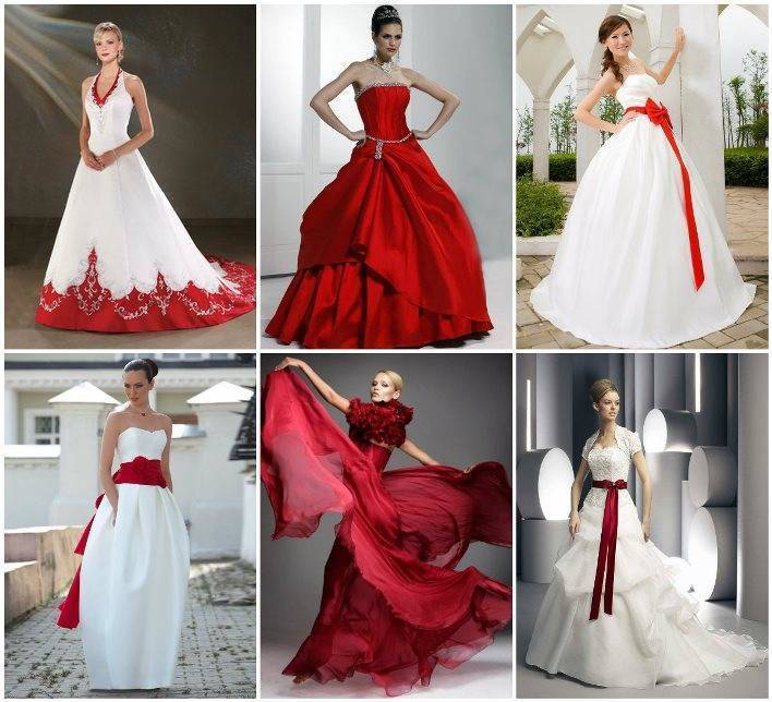 Яркая альтернатива белому наряду невесты — красное свадебное платье