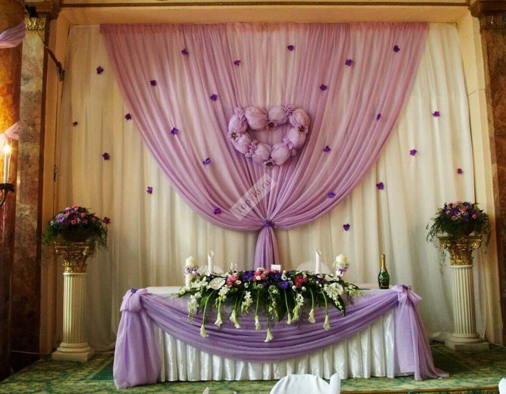 Оформление свадьбы тканью - декор зала, потолка, стен,